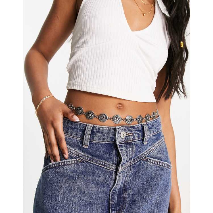 Boho silver chain belt new arrivals