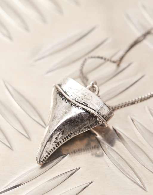 Reclaimed Vintage boho pendant longer length necklace in mixed metals, 2 of 3