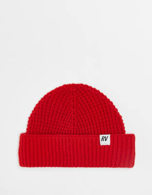 Reclaimed Vintage - Bonnet unisexe gaufré - Rouge