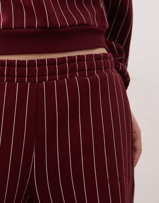 Reclaimed Vintage - Bordeaux joggingbukser med vide ben og striber, 5 af 5