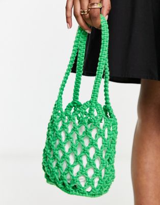 Reclaimed Vintage mini woven shoulder bag in green - ASOS Price Checker