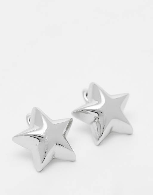 Reclaimed Vintage - Boucles d'oreilles étoiles unisexes - Argenté