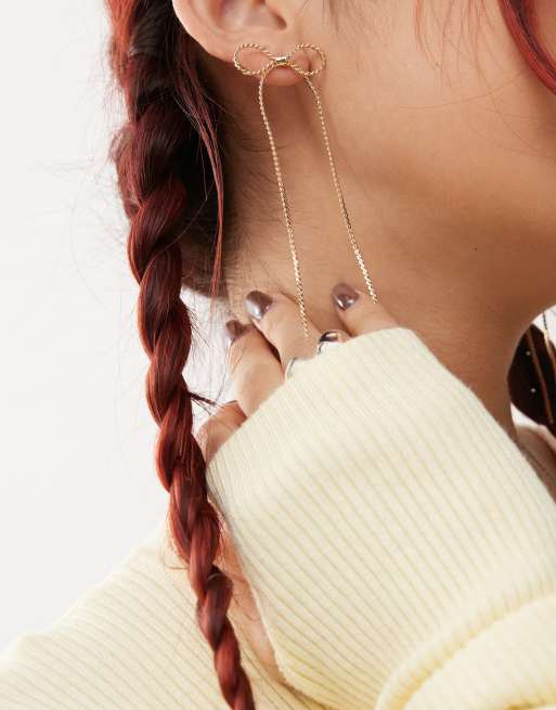 Reclaimed Vintage - Boucles d'oreilles nœuds fines - Doré