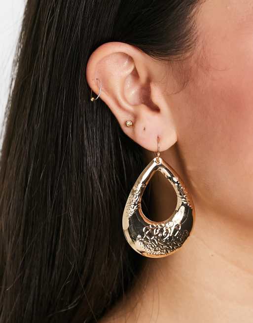 Reclaimed Vintage - Boucles d'oreilles style vintage à pendant - Doré