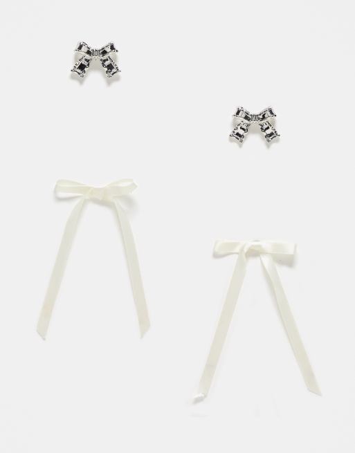 Reclaimed Vintage bow earrings 2 pack ASOS