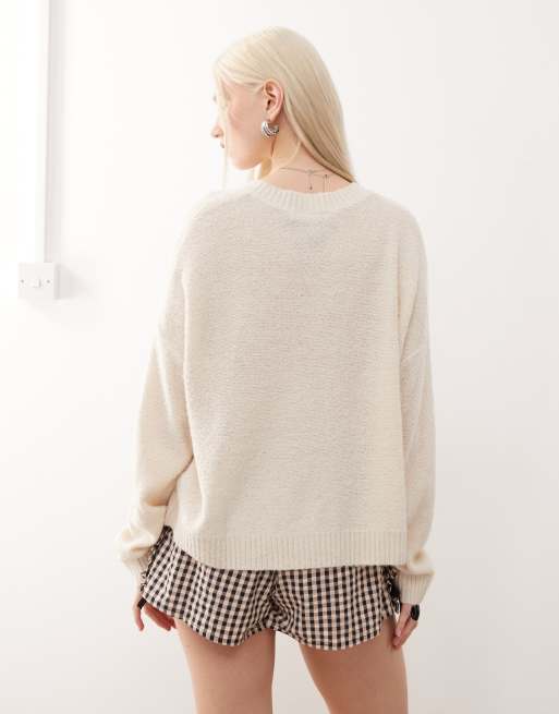 Reclaimed Vintage boxy cardigan in cream