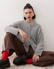 Reclaimed Vintage relaxed baggy pull on pants in burgundy check