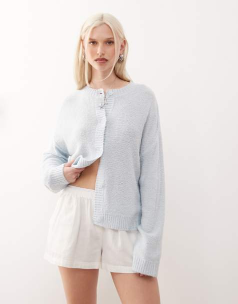 Reclaimed Vintage boxy cardigan in powder blue - view 1