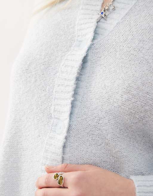 Reclaimed Vintage boxy cardigan in powder blue