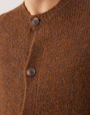 トップス vintage brown faded cardigan VINTAGE Cardigan Sweater Mens XL Brown The Fox Collection