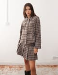 [Reclaimed Vintage] Reclaimed Vintage boxy harrington jacket in check (part of a set)-Multi 16 MULTI
