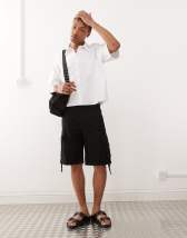 ASOS DESIGN boxy cropped t-shirt in black