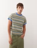 [Reclaimed Vintage] Reclaimed Vintage boxy ringer tee in mixed stripe-Multi XL Multi Stripe