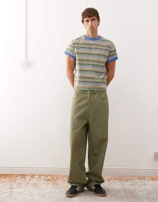 Reclaimed Vintage Boxy Ringer Tee In Multi