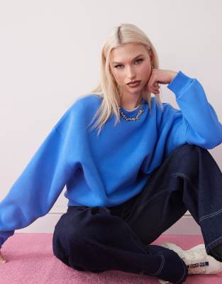 boxy sweater in cobalt blue