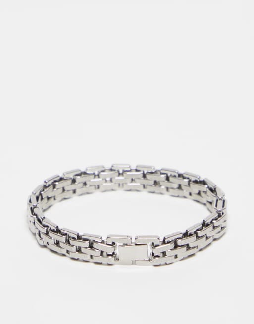 Reclaimed Vintage - Bracciale a catenina unisex in acciaio inossidabile