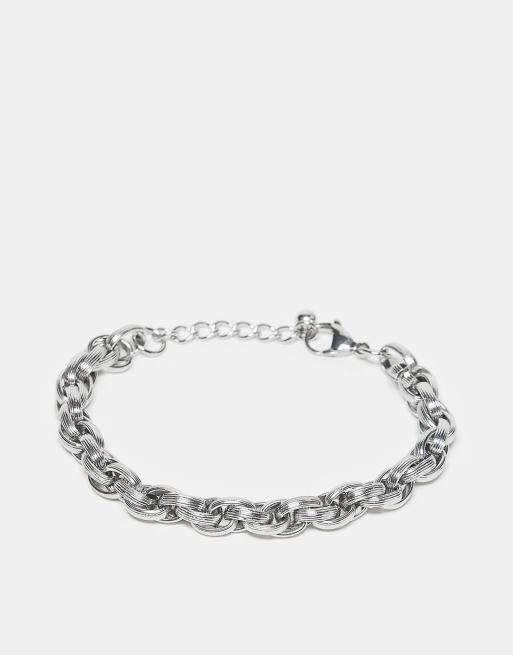 Reclaimed Vintage - Bracciale a catenina unisex in acciaio inossidabile