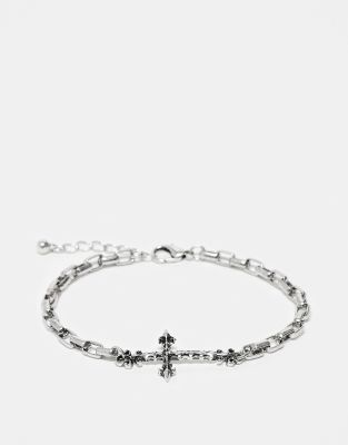 Bracciale A Catena Sottile In Acciaio Inossidabile Con Mini Perle Colorate E Croce, Regolabile 16-21 Cm, Gioiello Ipoallergenico Per Donna E Ragazza