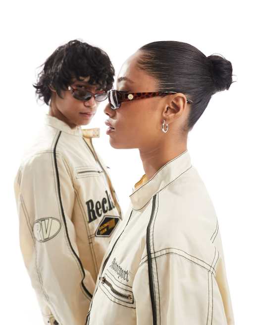 Reclaimed Vintage – Brązowe kwadratowe okulary przeciwsłoneczne unisex