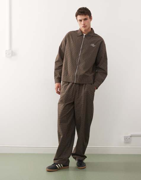 Reclaimed Vintage – Brązowy zestaw w kratę - view 1