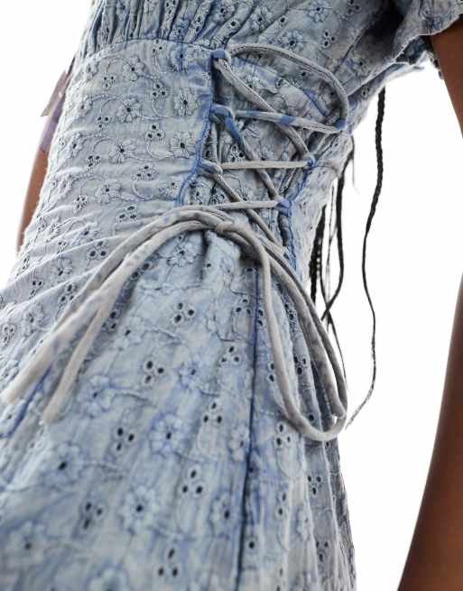 Reclaimed Vintage broderie mini western cowgirl dress