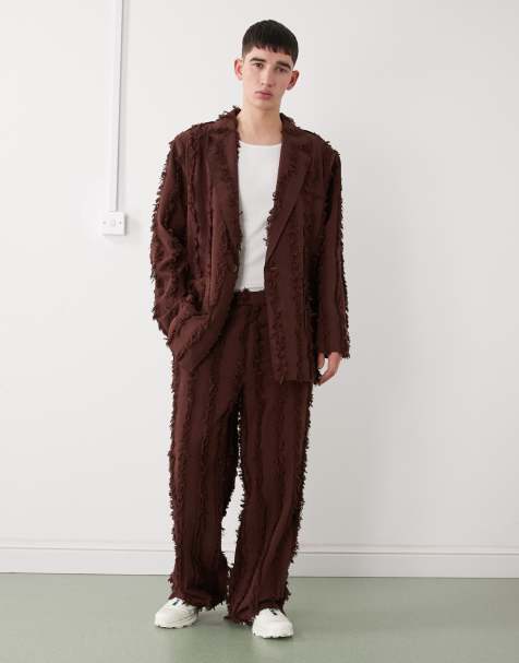 Reclaimed Vintage – Brun kostym i oversized fit med slitna detaljer - view 1