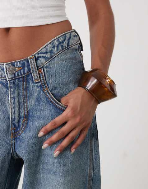 Reclaimed Vintage - Brun oversized armring med skildpaddemønster - view 1