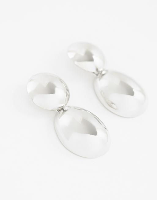 Reclaimed Vintage bubble drop oorstekers in zilver, 4 van 4