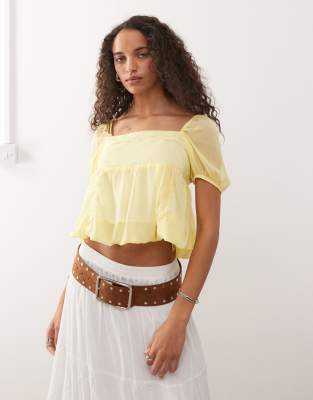 bubble top in butter yellow