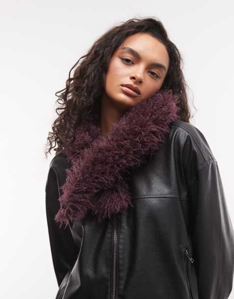 Reclaimed Vintage bufanda chal de pelo en morado - view 1