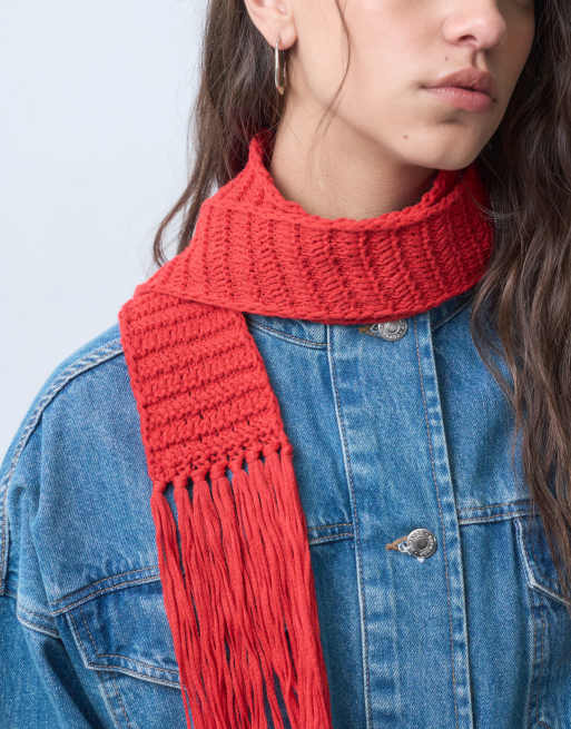 Reclaimed Vintage bufanda High Drama en rojo oscuro, 3 de 5