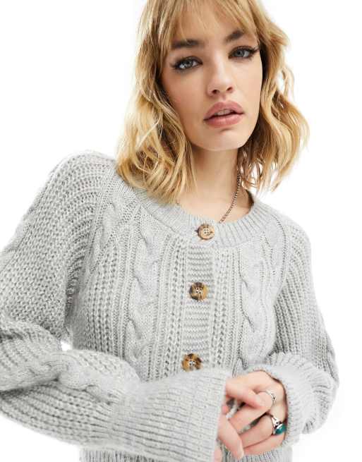 Gray button up outlet cardigan