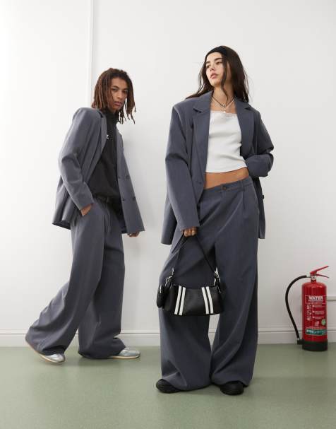 Reclaimed Vintage – Byxor i unisex-modell med kontrastfärgade sömmar i chambray-tyg - view 1