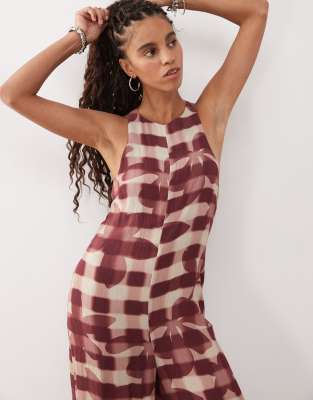 Reclaimed Vintage Cami Jumpsuit With Open Back In Multi