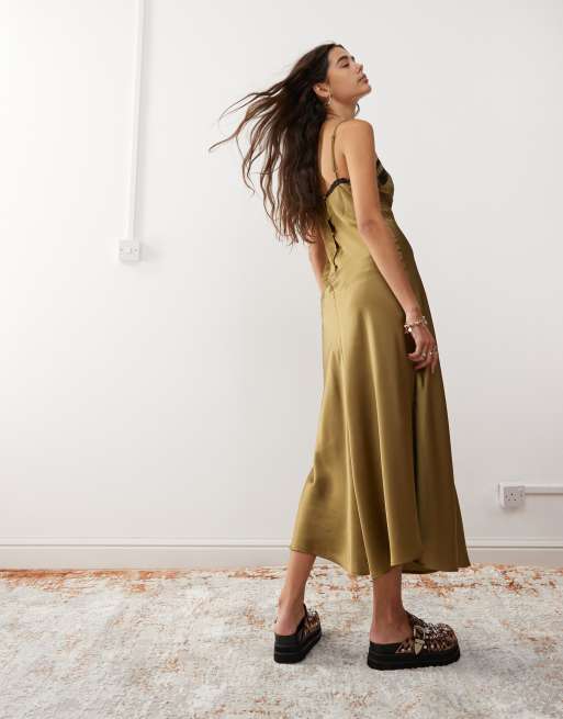 Olive green cami dress 2025