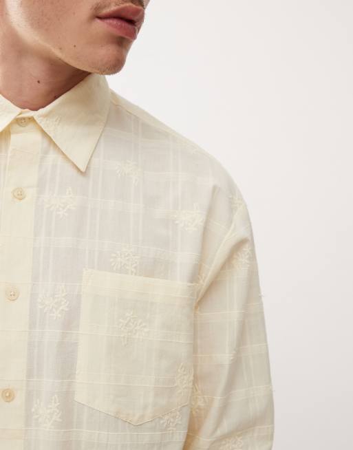 Reclaimed Vintage Camicia gialla trasparente ricamata ASOS