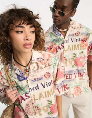 Reclaimed Vintage unisex oversized printed shirt  - ASOS Price Checker