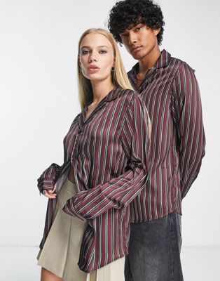 Reclaimed Vintage unisex shirt in stripe - ASOS Price Checker