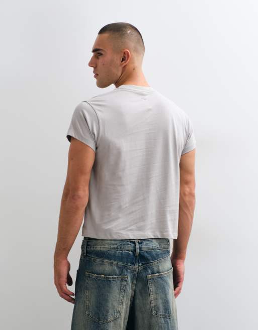 Reclaimed Vintage - camiseta boxy corta en gris, 5 de 5