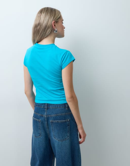 Reclaimed Vintage - camiseta collegiate en aguamarina, 4 de 4