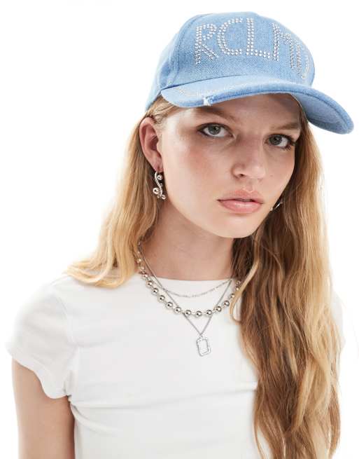 Reclaimed Vintage - Cappellino stile cowgirl in denim con dettagli applicati a caldo
