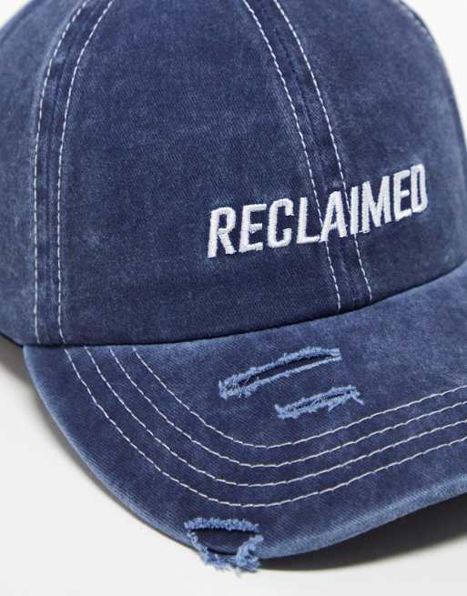 Reclaimed Vintage - Cappellino unisex blu navy slavato con logo , 2 di 4