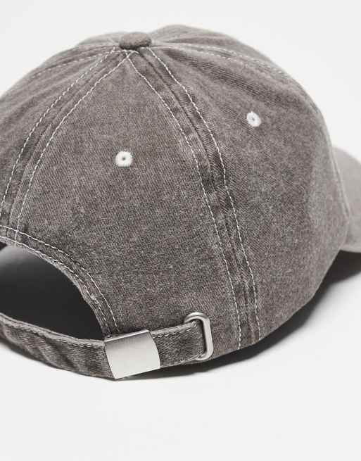 Reclaimed Vintage - Cappellino unisex grigio slavato con logo, 2 di 3
