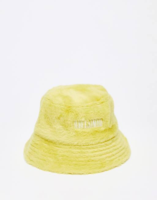 Reclaimed Vintage - Cappello da pescatore soffice testurizzato giallo acceso 