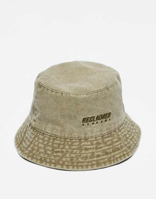 Reclaimed Vintage - Cappello da pescatore unisex kaki slavato