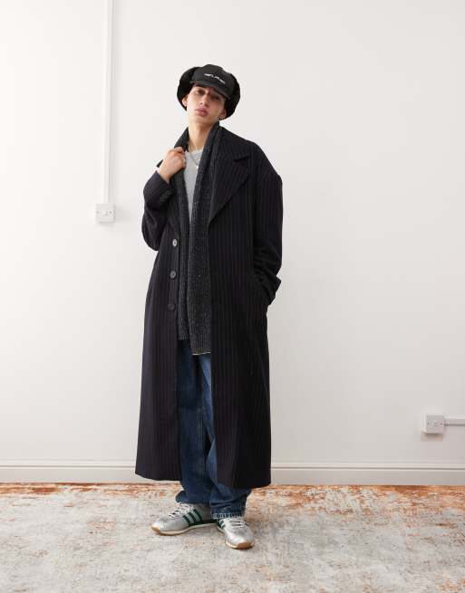 Reclaimed Vintage - Cappotto oversize gessato
