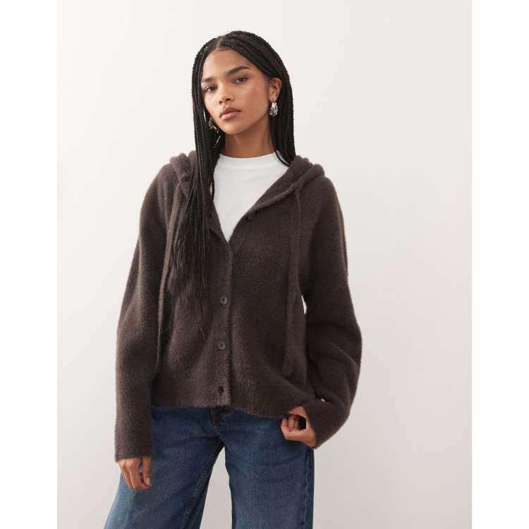 Cardigan Oversize Maglia Di Lana E Cachemire Nera A Costine - Foto 3