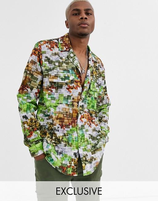 Reclaimed Vintage cargo overshirt with camo print