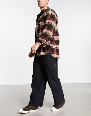 Reclaimed Vintage Cargo Pants In Washed Black-multi