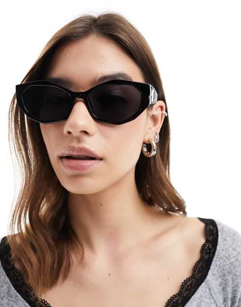 Reclaimed Vintage – Cat-Eye-Sonnenbrille in Schwarz mit eckigem Gestell - view 1